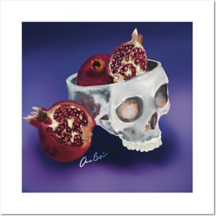 Pomegranate Skull Posters and Art